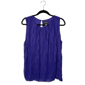 Liz Claiborne Purple Lace Sleeveless Top Size L